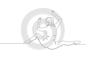 Continuous one line drawing of a girl in dance