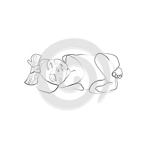 Continuous one line drawing of little baby, Personalized Baby Line Art photo