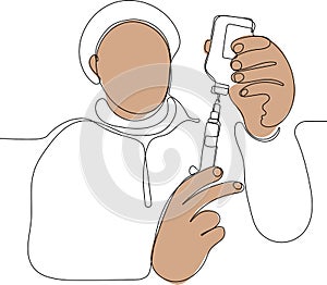 Medicine doctor and vaccine dose