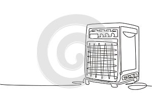 Continuous one line drawing sound system and speaker cartoon vector illustration. Music tool equipment concept. Flat cartoon style