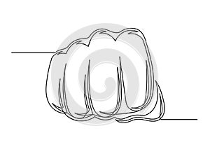 Continuous one line drawing of an vintage fist
