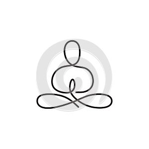 Continuous one line drawing yoga, abstract healthy life concept. Single hand drawn minimalism. Vector illustration simplicity