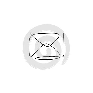Continuous one line of email icon. Mail or email logo in single line style isolated on white background