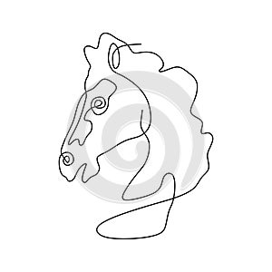 Continuous one line horse head minimalist design vector illustration minimalism style