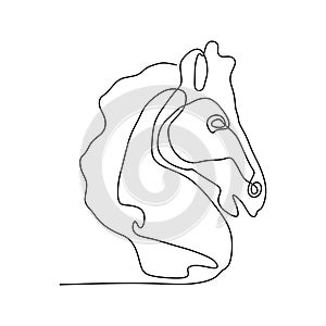 Continuous one line horse head minimalist design vector illustration minimalism style