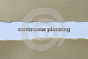 Continuous planning on paper