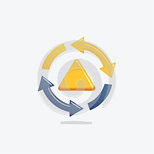 Continuous Process Improvement Cycle with Triangle Icon