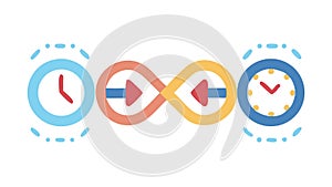 Continuous Process Time Cycle Vector Icon, vector design Generative AI