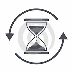 Continuous Time Process Cycle with Hourglass Icon