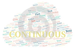 Continuous typography word cloud create with the text only
