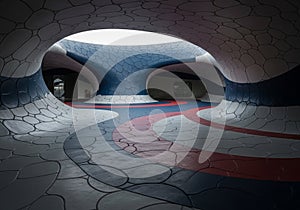 A continuous, undulating landscape with smooth, interconnecte