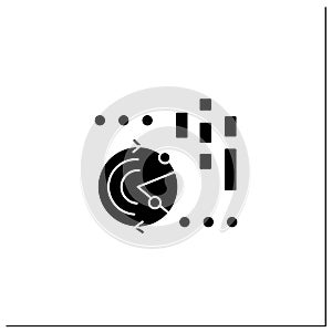 Continuously data update glyph icon photo