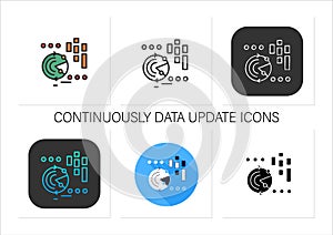 Continuously data update icons set