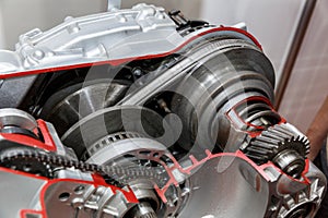 Continuously Variable Transmission or CVT cutaway photo