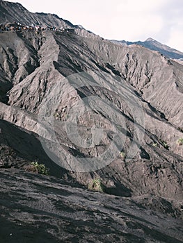 The contour of Bromo mountain