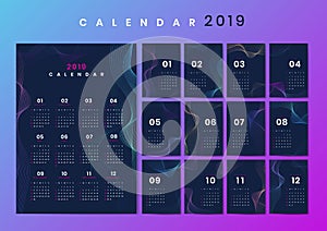 Contour design calendar mockup