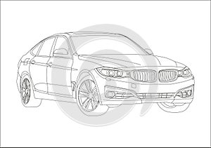 Contour drawing of a five-door liftback