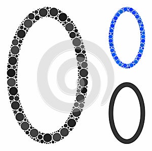 Contour ellipse Mosaic Icon of Circle Dots