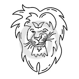 Contour grinning emotional and cocky lion