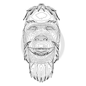 Contour head of a Neanderthal. Contour head of a prehistoric man