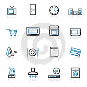 Contour home appliances icons