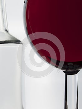 Contour image of glass and bottle