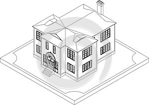 Contour of isometric house