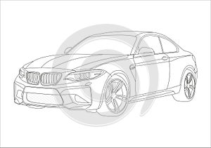 Outline drawing of coupe.