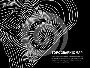 Contour map. Cartography line relief graphic vector geometric background photo