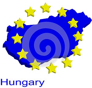 Contour map of Hungary