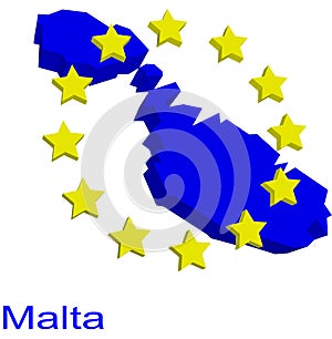 Contour map of Malta