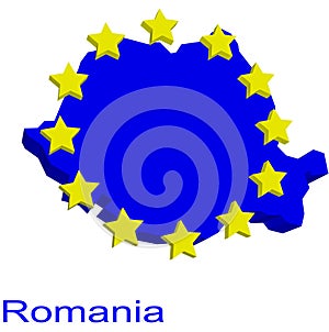 Contour map of Romania