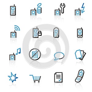 Contour mobile phone web icons