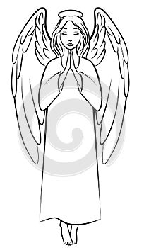 Contour praying angel