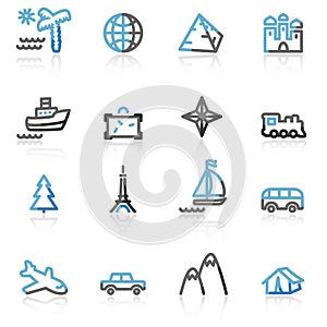 Contour travel web icons