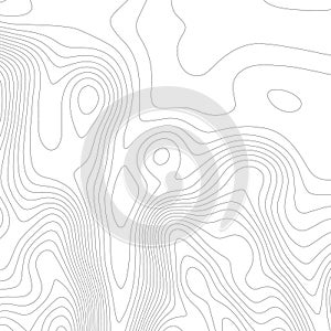 Contour vector. Topographic map on white background. Topo map elevation lines. Contour vector abstract vector