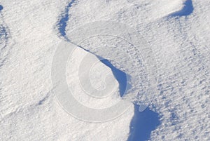 Contoured white snow background and texture