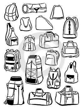 Contours of backpacks and bags