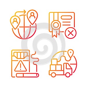 Contraband gradient linear vector icons set photo