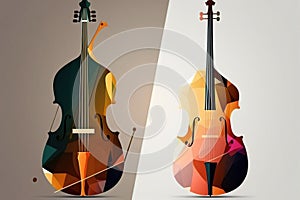 Contrabass , isolated illustration. Ai generated