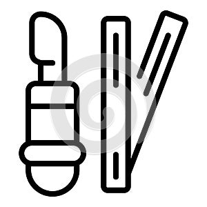 Contraception scalpel icon outline vector. Health control