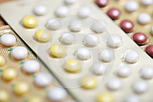 Contraceptive control pills on date of calendar