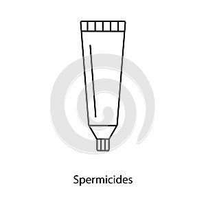 Contraceptive method spermicide line icon in vector.