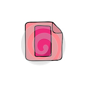 Contraceptive patch doodle icon, vector illustration