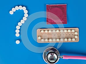 Contraceptives condom and birth control pills choosing contraceptives