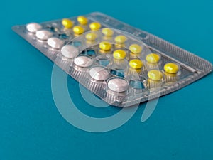 Contraceptives in the form of pills to prevent pregnancy