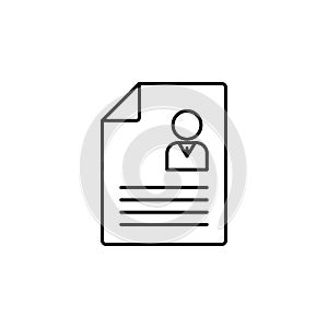 Contrackt, cv icon. Simple thin line, outline vector of Business management icons for UI and UX, website or mobile