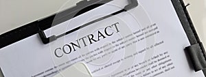 Contract agreement calculator and business financial profit closeup