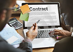 Contract Agreement Commitment Obligation Negotiation Concept photo