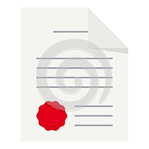 Contract or Agreement Flat Icon on White